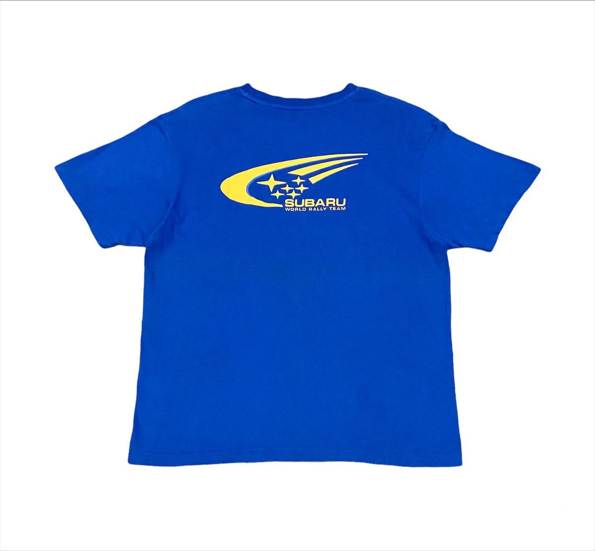 image of 90's Vintage Subaru Racing World Rally Team Tee in Blue, Men's (Size Medium)