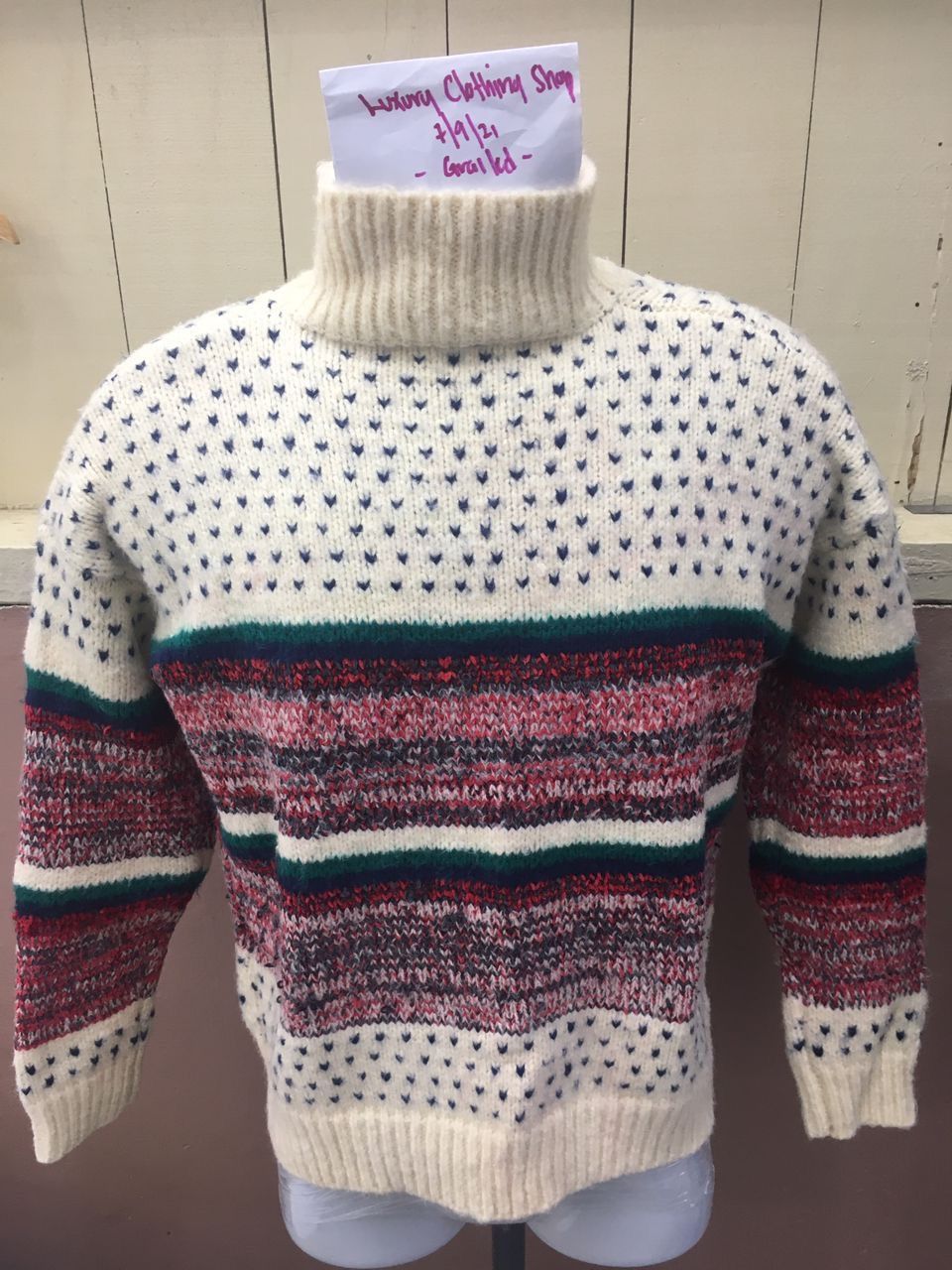 Other 📌Rare MELODY GARDEN Hand/Knitwear Stripe Pullover Design Size US M / EU 48-50 / 2 - 9 Thumbnail