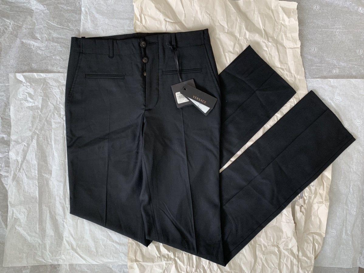 Versace Rrp $1185 (NWT) SS16 black formal gabardine trousers Size US 28 / EU 44 - 1 Thumbnail