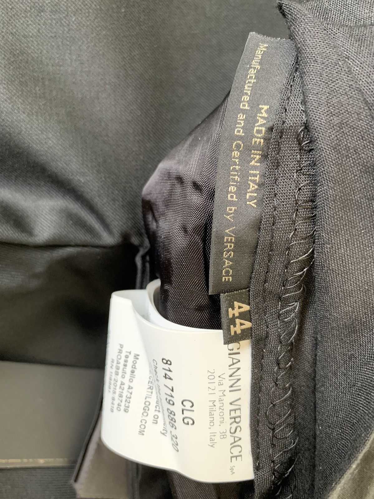 Versace Rrp $1185 (NWT) SS16 black formal gabardine trousers Size US 28 / EU 44 - 12 Thumbnail
