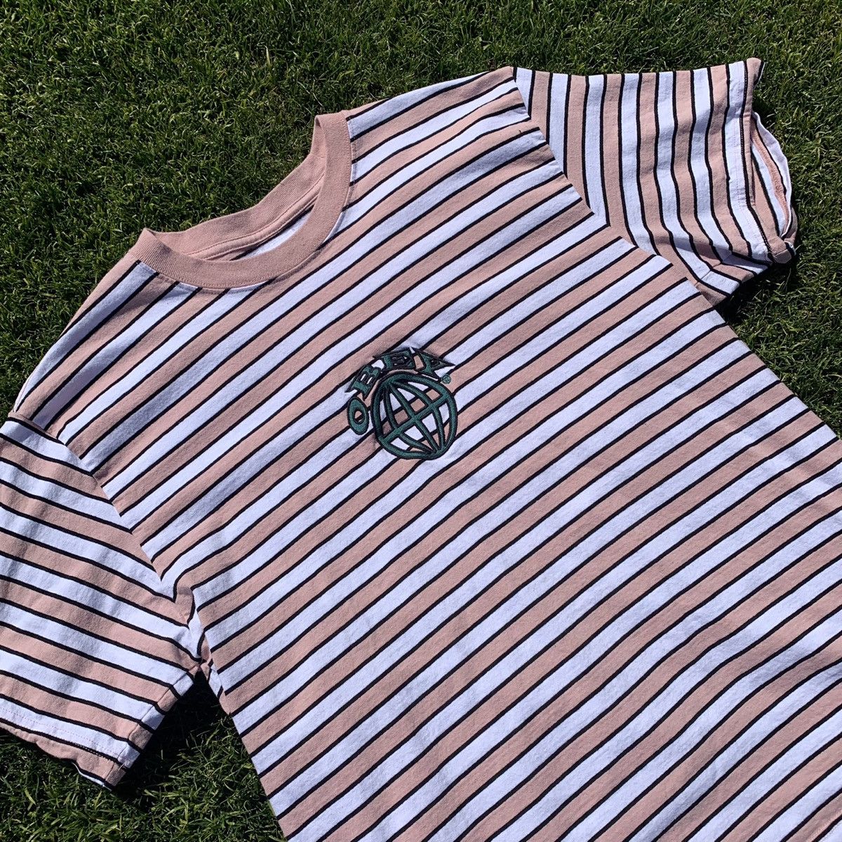 Obey × Vintage Vintage Obey Striped Tee Size US XL / EU 56 / 4 - 1 Thumbnail