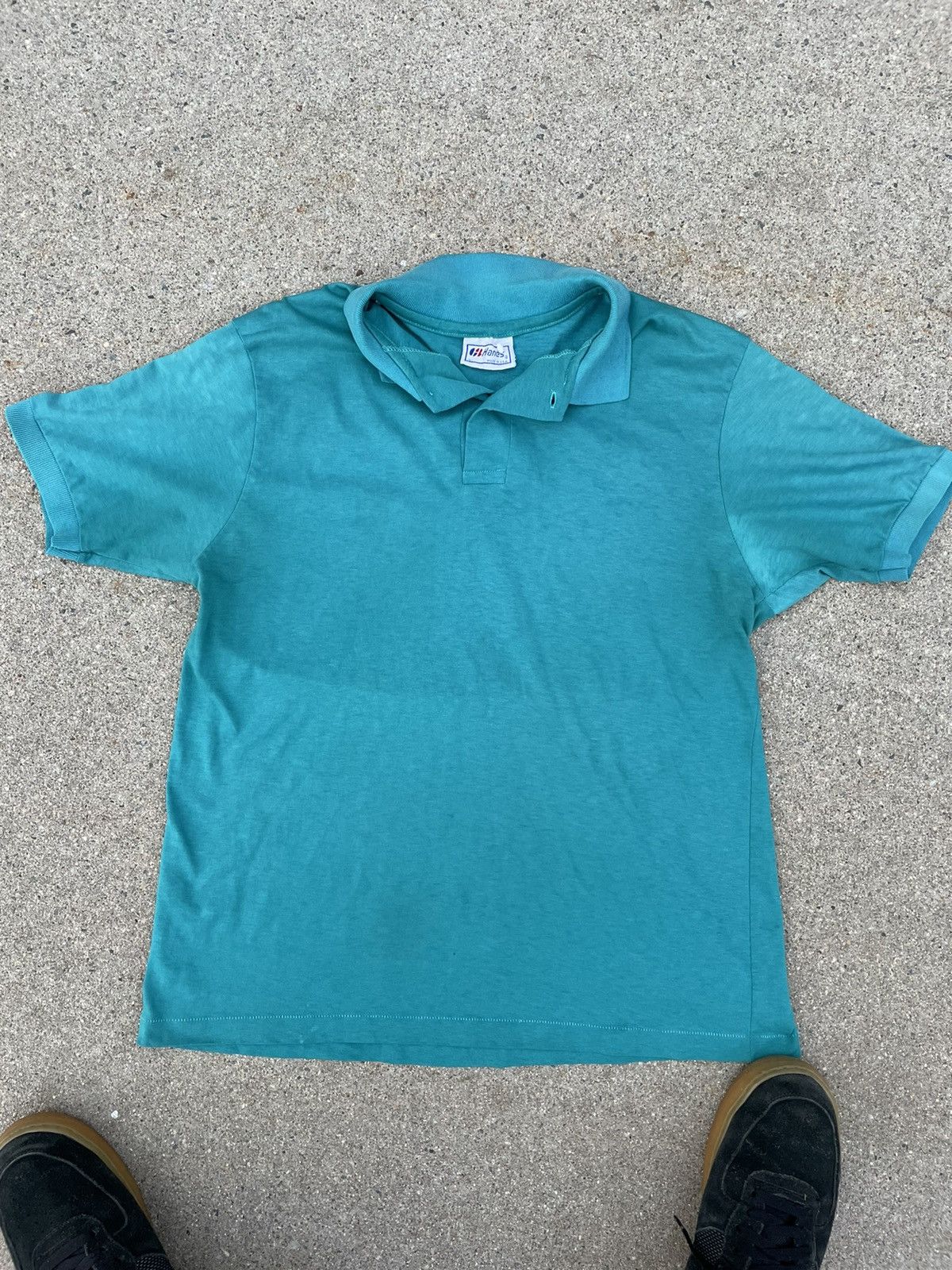 Hanes 80s Hanes Single Stitch Polo Shirt Golf Made in USA Preppy Size US L / EU 52-54 / 3 - 2 Thumbnail