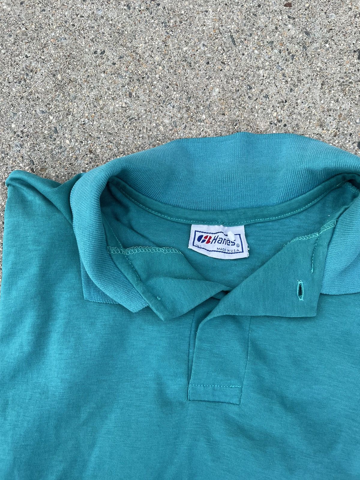 Hanes 80s Hanes Single Stitch Polo Shirt Golf Made in USA Preppy Size US L / EU 52-54 / 3 - 1 Thumbnail