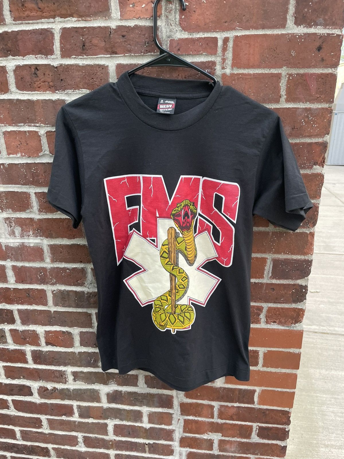 Fruit Of The Loom × Vintage 80s EMT EMS SNAKE Medical Tee Single Stitch vintage Size US S / EU 44-46 / 1 - 2 Thumbnail