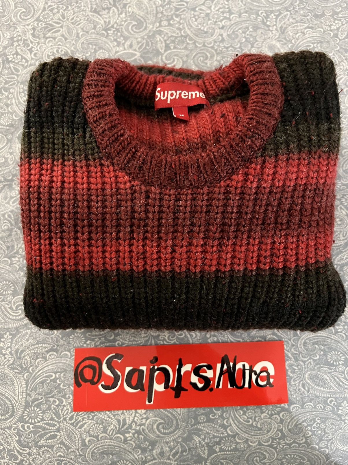 Supreme Supreme Stripe Ombre Sweater Jason Red Grailed
