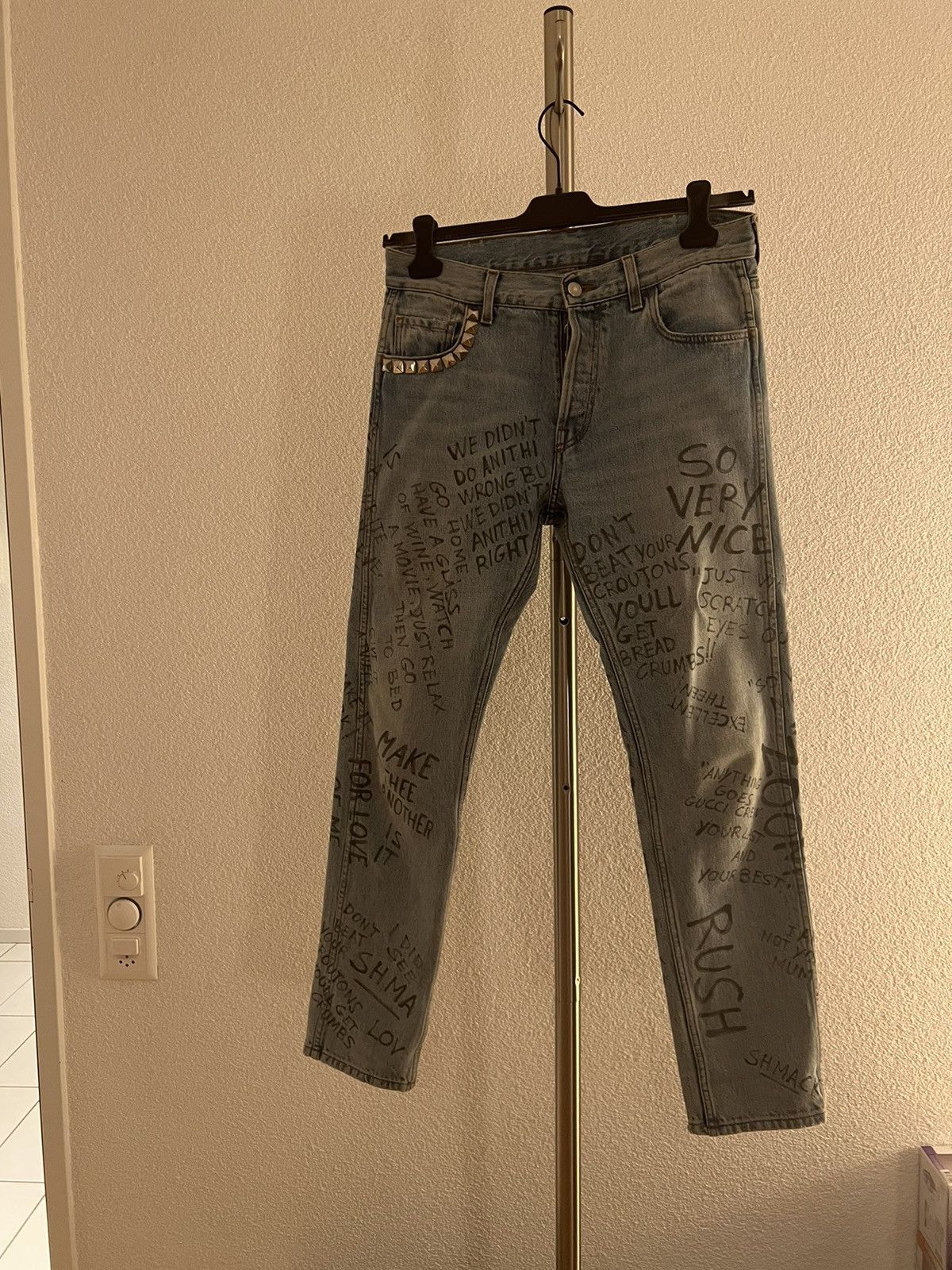Gucci jeans with writing clearance