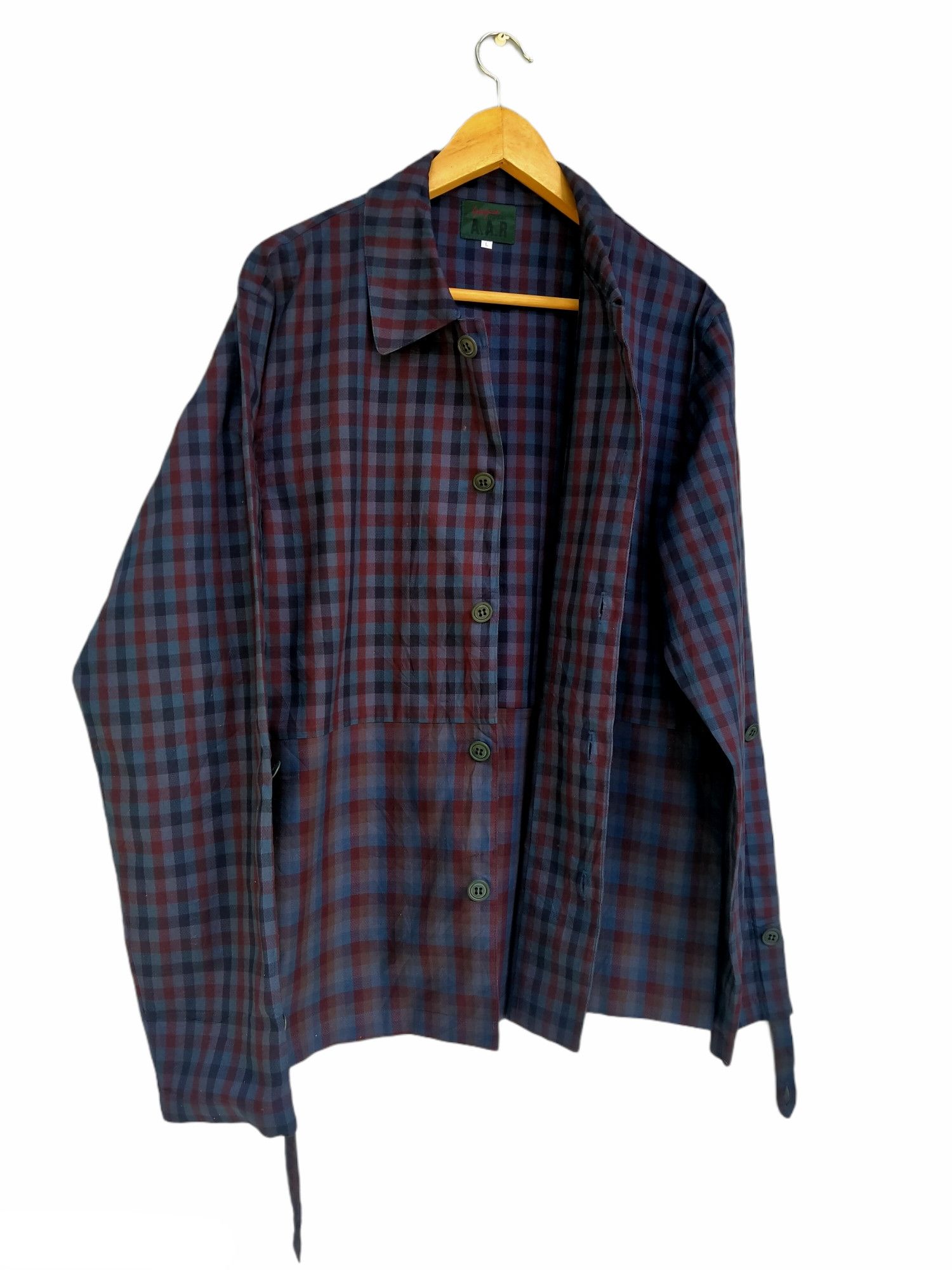 Yohji Yamamoto Rare!! Yohji Yamamoto A.A.R Durban Checkered Plaid Two Tone Size US M / EU 48-50 / 2 - 2 Thumbnail