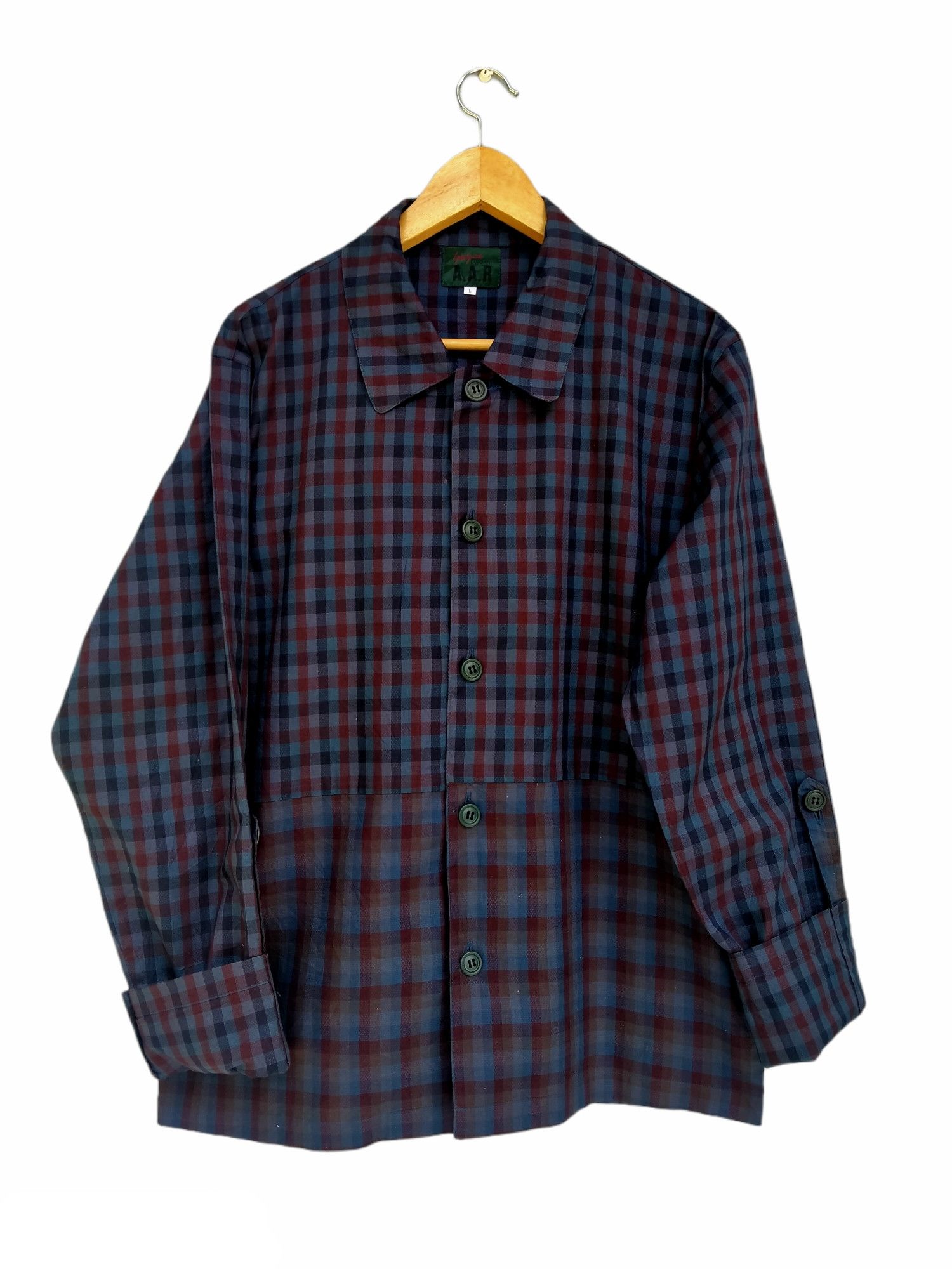 Yohji Yamamoto Rare!! Yohji Yamamoto A.A.R Durban Checkered Plaid Two Tone Size US M / EU 48-50 / 2 - 4 Thumbnail