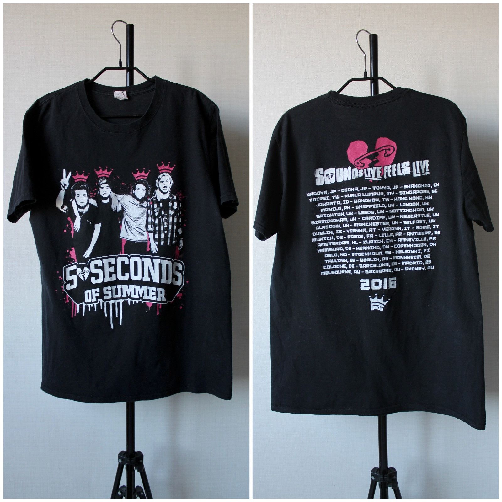 Band Tees 5 Seconds Of Summer world Tour tee Band Rock Size US L / EU 52-54 / 3 - 1 Thumbnail