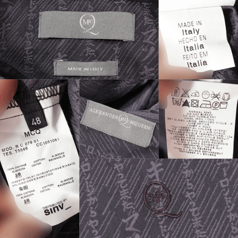 Alexander McQueen Chinese Characters Double Collar Logo Shirt Size US M / EU 48-50 / 2 - 8 Thumbnail