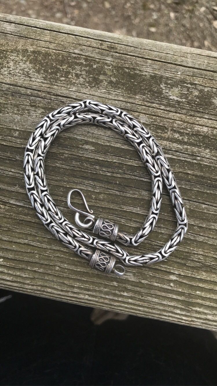 Sterling Silver Byzantine Link Necklace