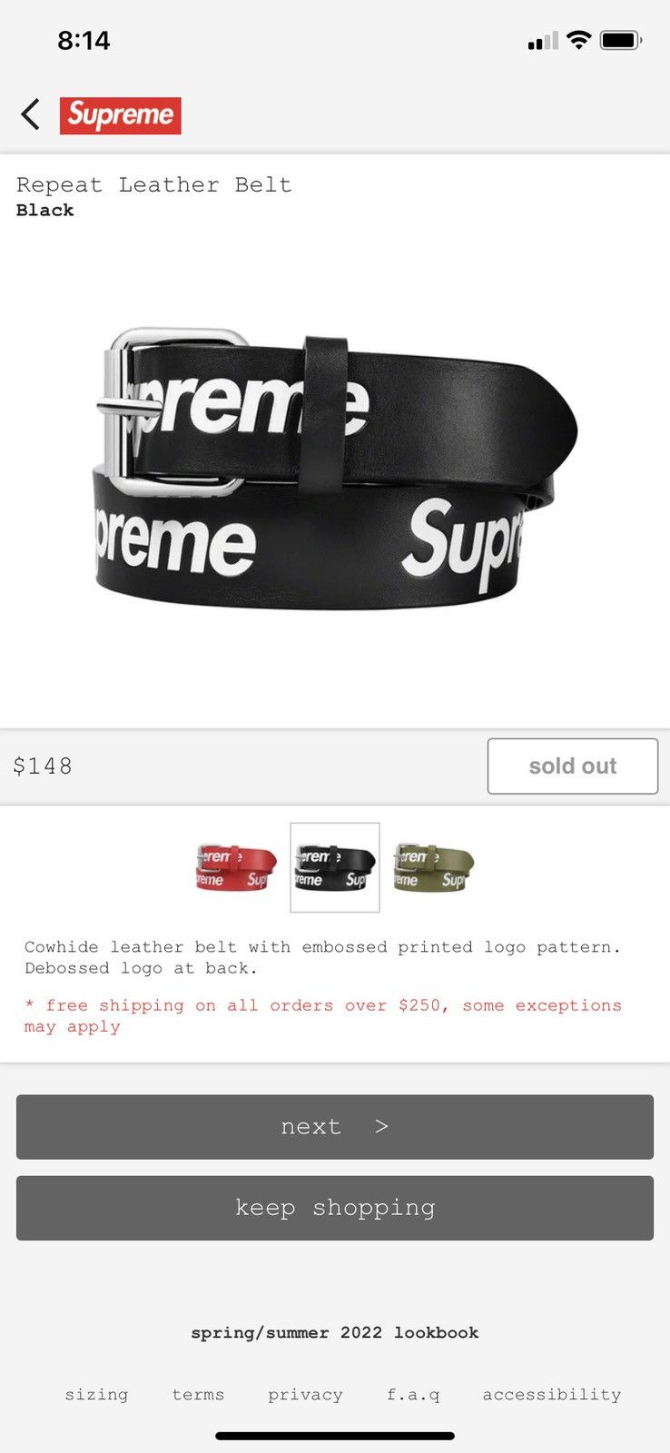 Supreme Supreme Repeat Leather Belt | Grailed