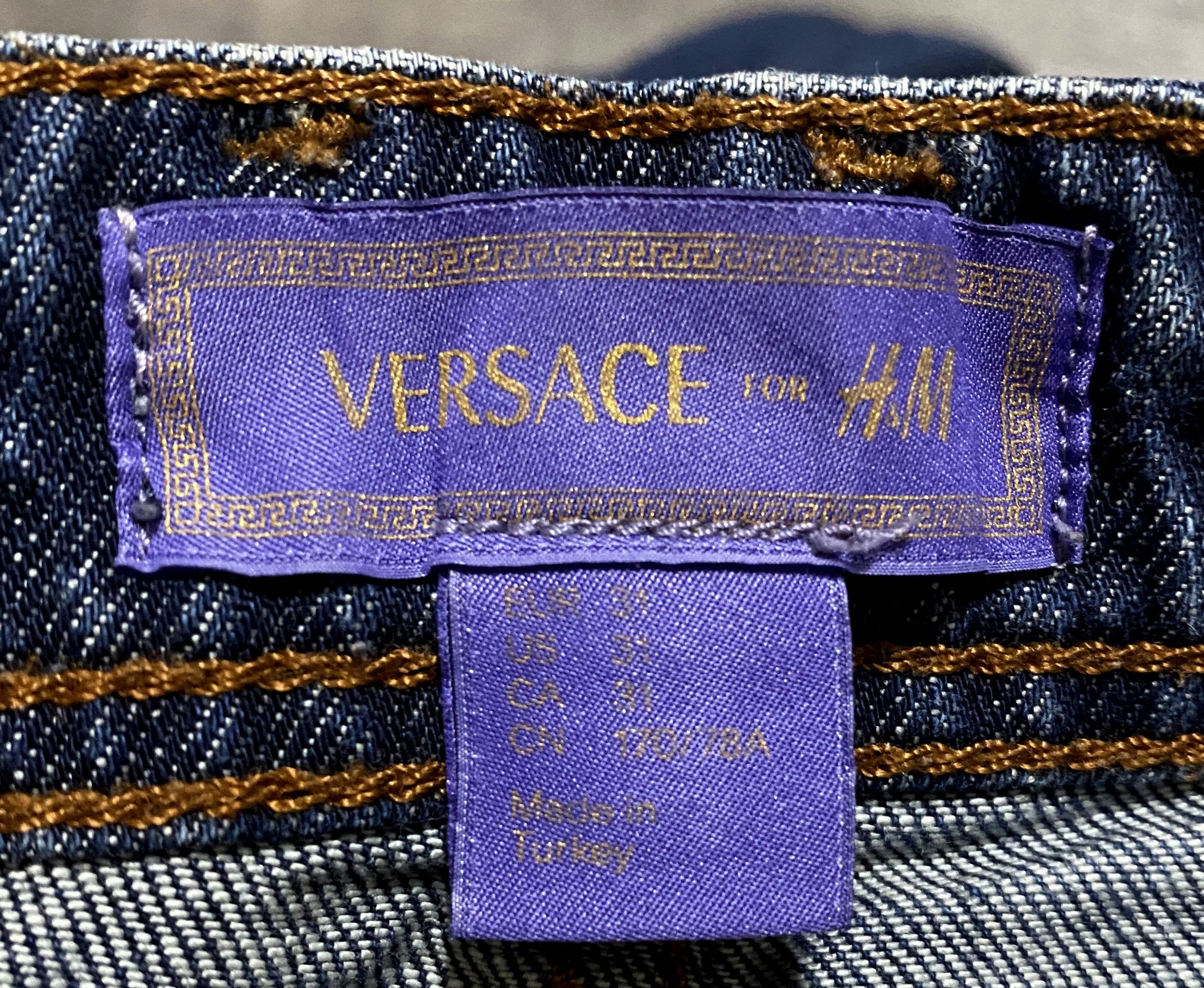 H&M × Versace Unisex Versace H&M 2012 Cruise Collection Washed Jeans Denim Size US 31 - 16 Thumbnail