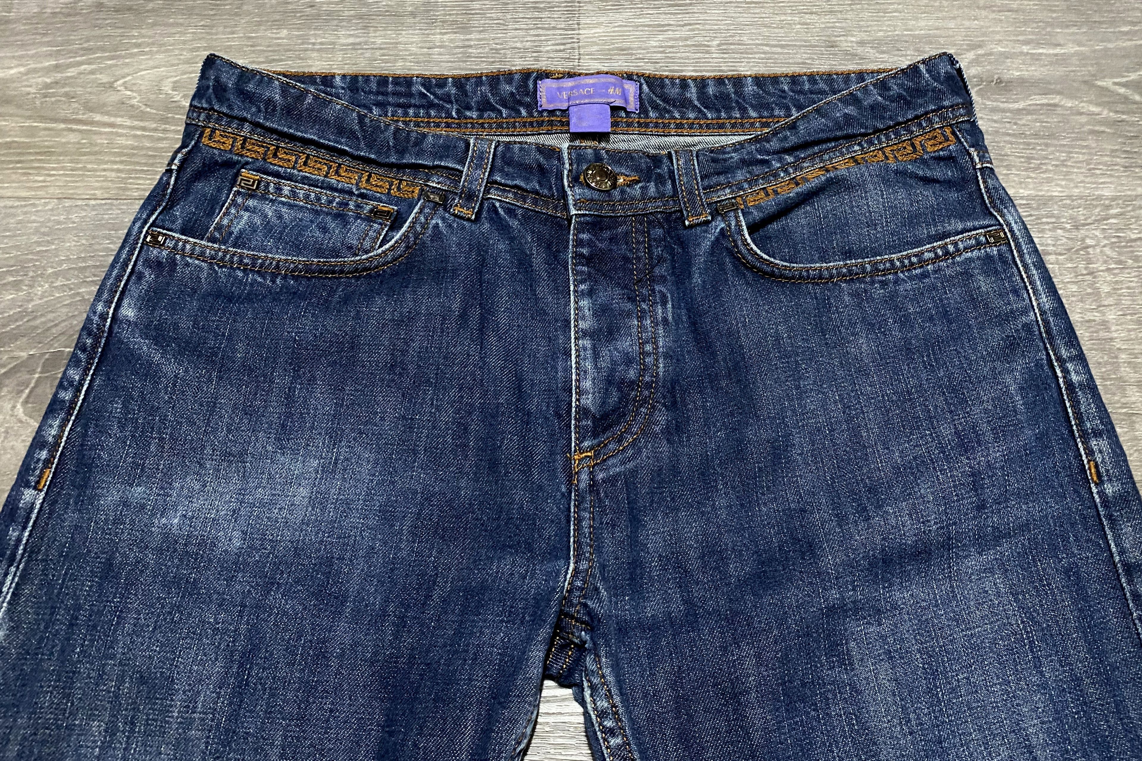 H&M × Versace Unisex Versace H&M 2012 Cruise Collection Washed Jeans Denim Size US 31 - 9 Thumbnail