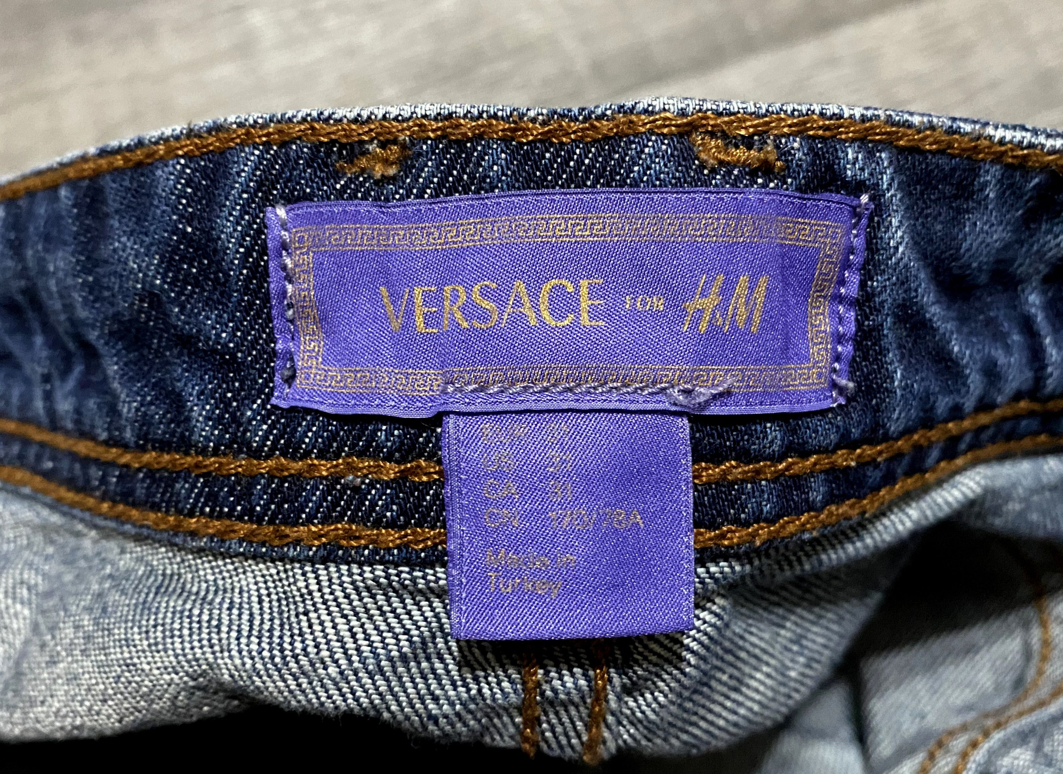 H&M × Versace Unisex Versace H&M 2012 Cruise Collection Washed Jeans Denim Size US 31 - 17 Thumbnail