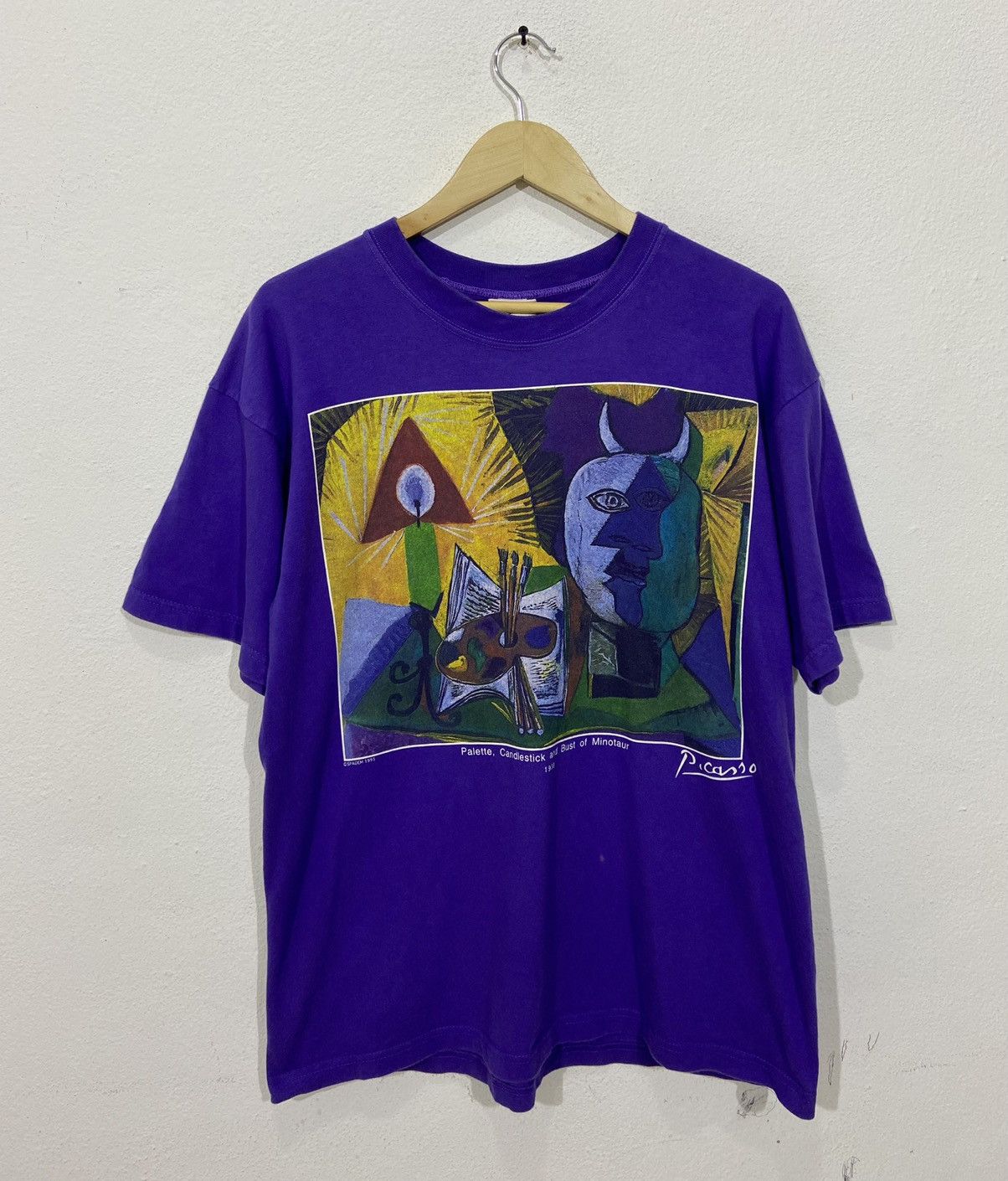 Arts & Science × Vintage Vintage 90s Pablo Picasso Art Painter”1938 Tshirt Size US M / EU 48-50 / 2 - 1 Thumbnail