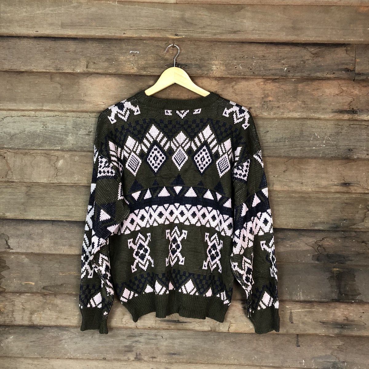 Japanese Brand Royal Seimi Navajo Grey Knit sweater #6799 Size US M / EU 48-50 / 2 - 9 Thumbnail