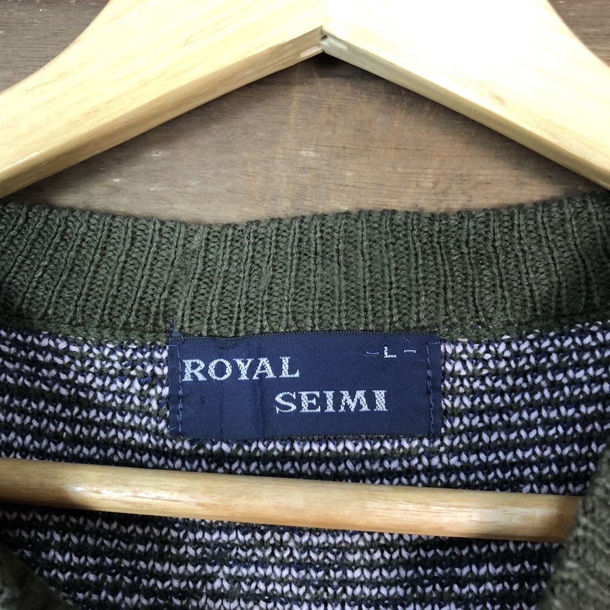 Japanese Brand Royal Seimi Navajo Grey Knit sweater #6799 Size US M / EU 48-50 / 2 - 7 Thumbnail
