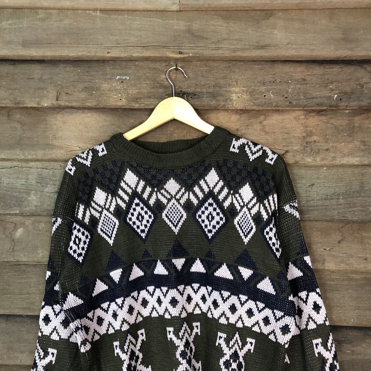 Japanese Brand Royal Seimi Navajo Grey Knit sweater #6799 Size US M / EU 48-50 / 2 - 2 Thumbnail