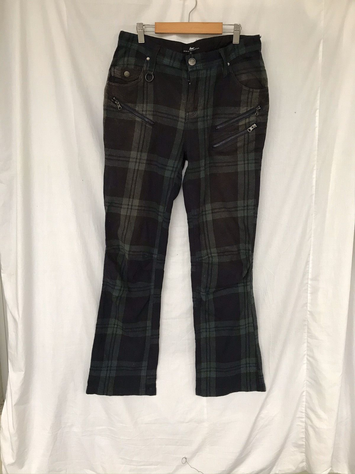 Japanese Brand × Vintage Beno Modern 7 Pocket Plaid Tartan Bikers Casual Pants Size US 32 / EU 48 - 3 Thumbnail