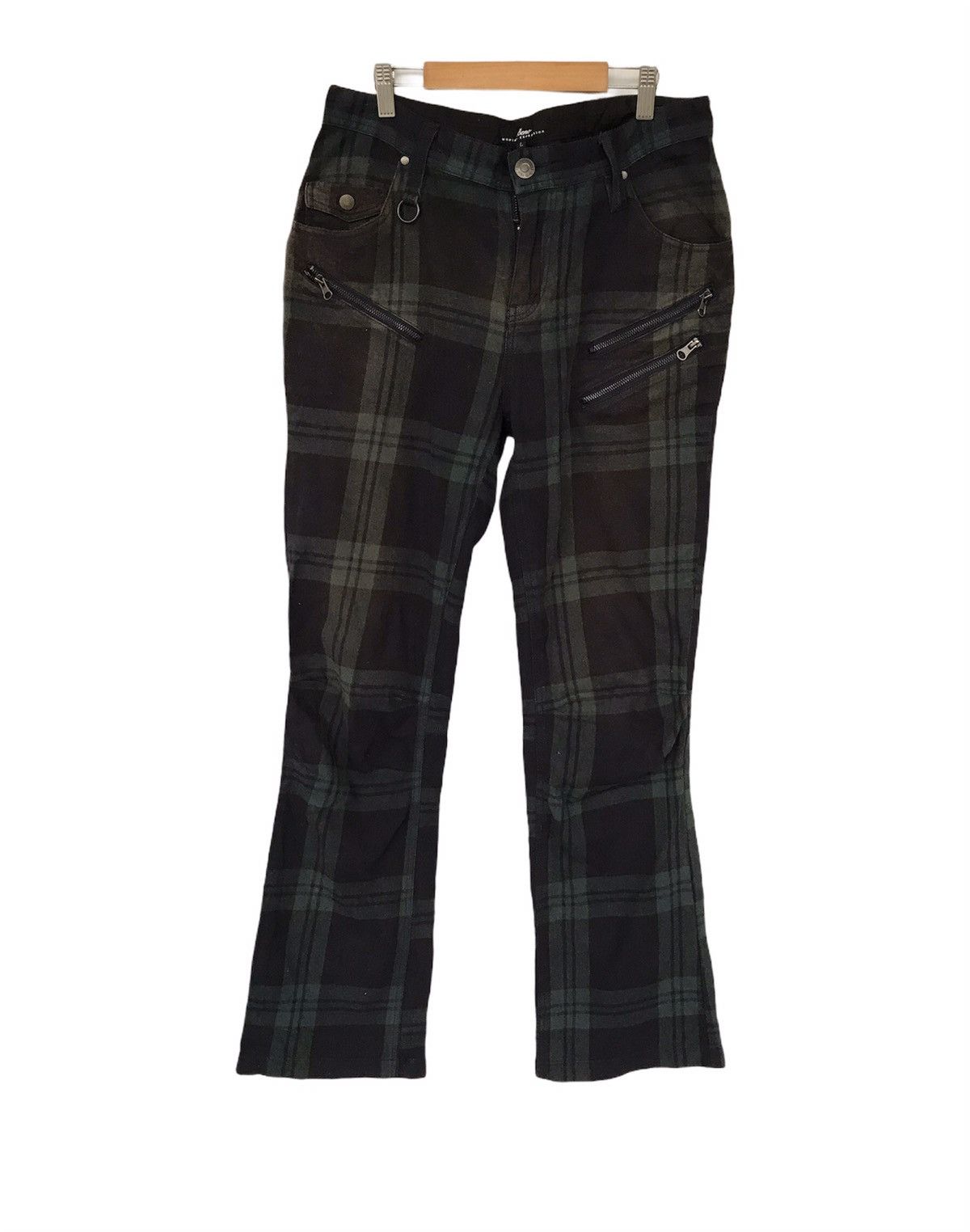 Japanese Brand × Vintage Beno Modern 7 Pocket Plaid Tartan Bikers Casual Pants Size US 32 / EU 48 - 1 Thumbnail