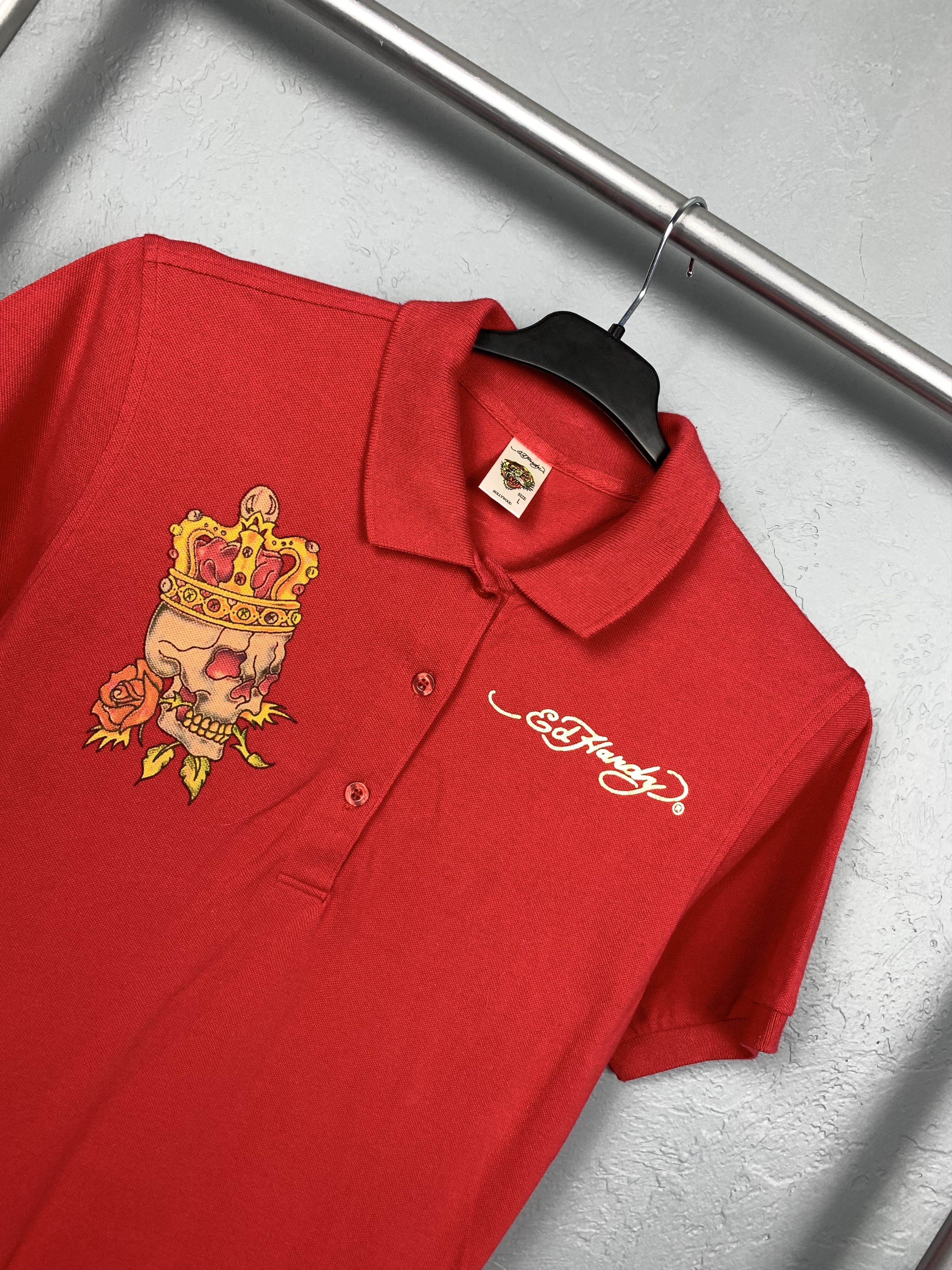 Christian Audigier × Ed Hardy × Vintage Ed Hardy by Christian Audigier Womens Polo Shirt Size ONE SIZE - 3 Thumbnail