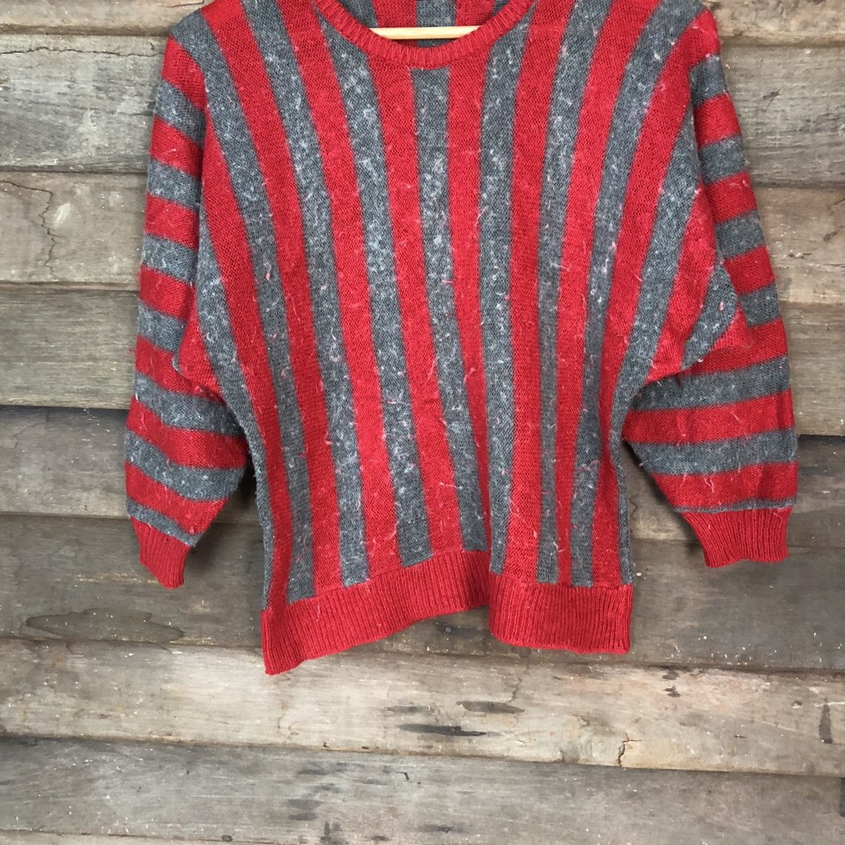 Homespun Knitwear Decade Red Stripe Knitwear mohair #H086 Size US XS / EU 42 / 0 - 3 Thumbnail