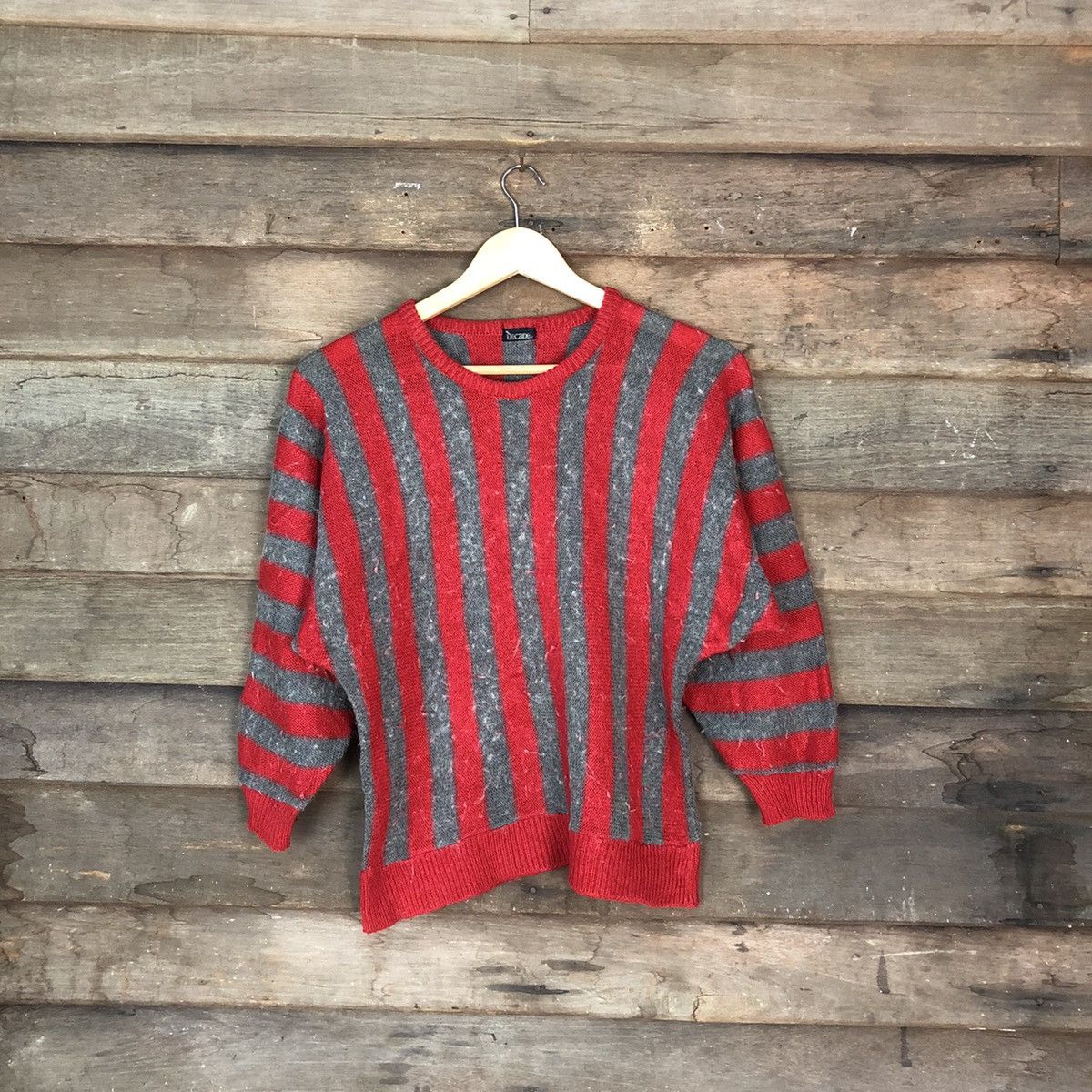 Homespun Knitwear Decade Red Stripe Knitwear mohair #H086 Size US XS / EU 42 / 0 - 1 Thumbnail