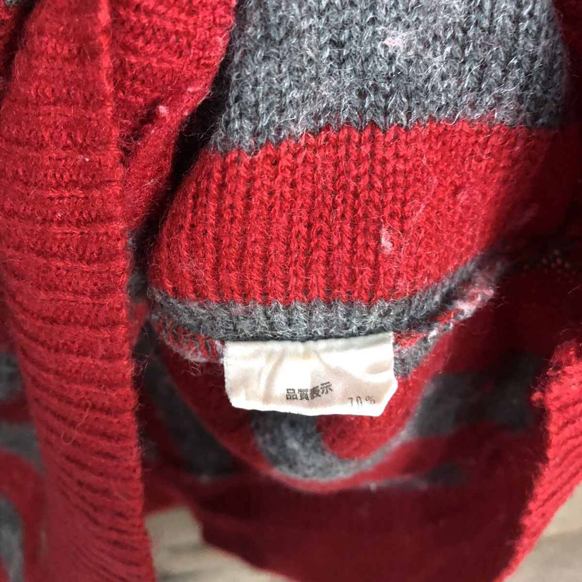 Homespun Knitwear Decade Red Stripe Knitwear mohair #H086 Size US XS / EU 42 / 0 - 8 Thumbnail