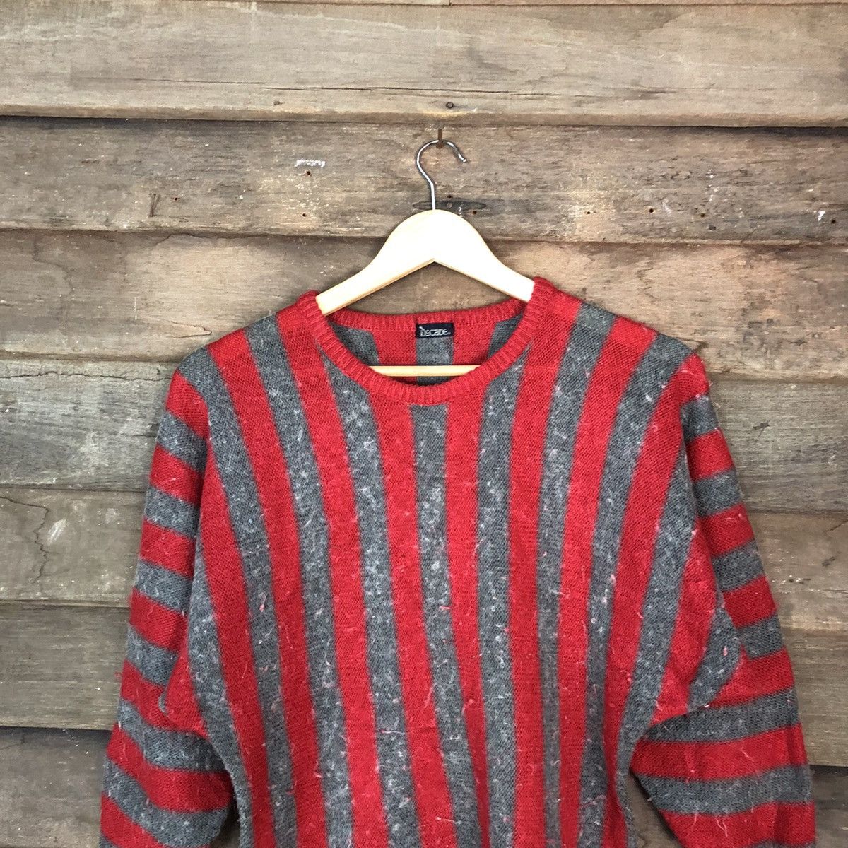 Homespun Knitwear Decade Red Stripe Knitwear mohair #H086 Size US XS / EU 42 / 0 - 2 Thumbnail