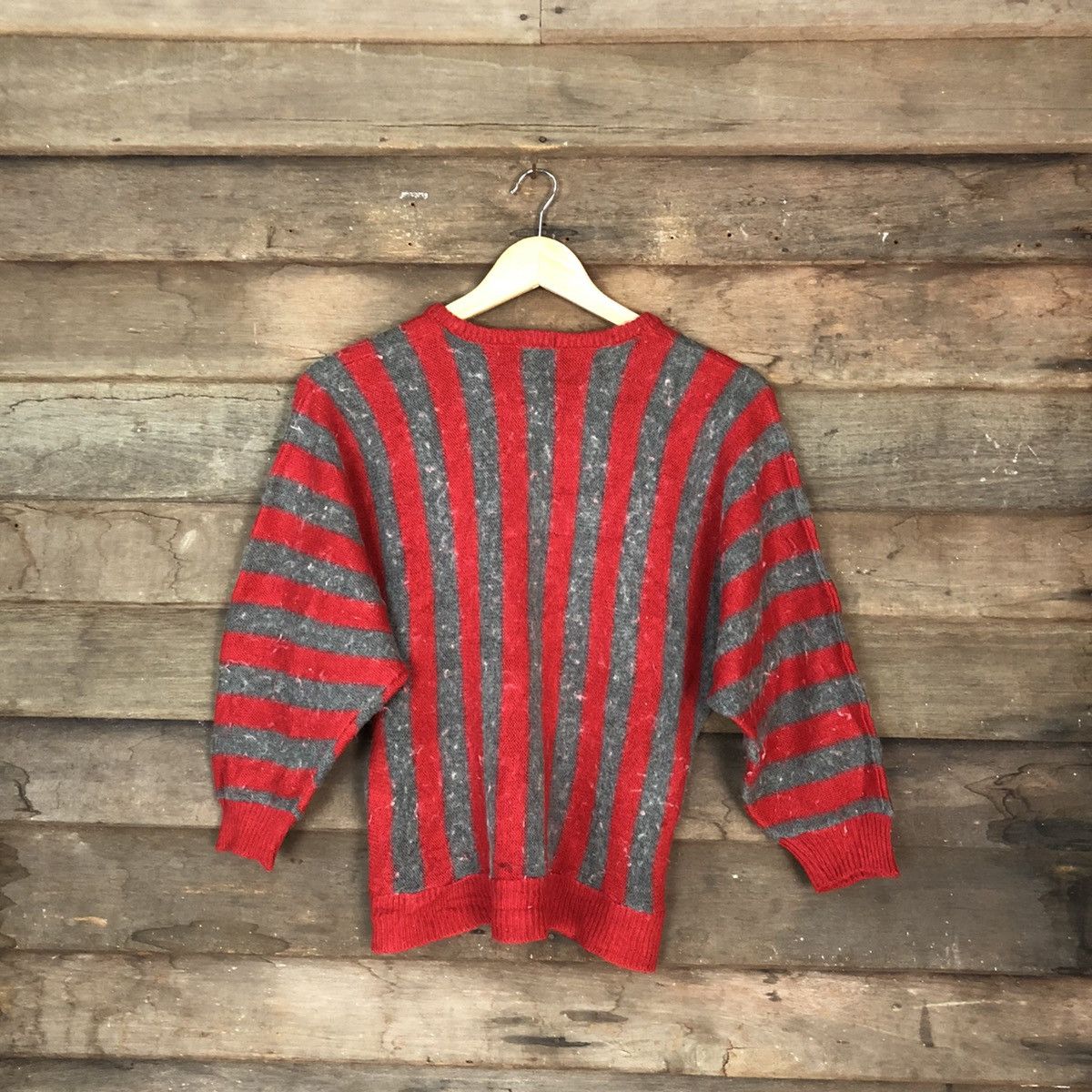 Homespun Knitwear Decade Red Stripe Knitwear mohair #H086 Size US XS / EU 42 / 0 - 9 Thumbnail
