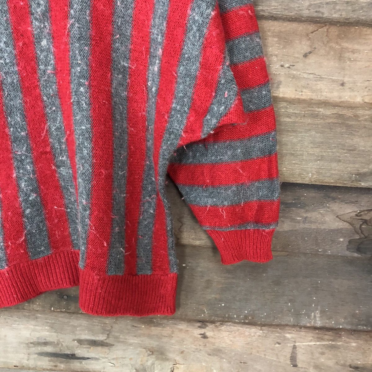Homespun Knitwear Decade Red Stripe Knitwear mohair #H086 Size US XS / EU 42 / 0 - 5 Thumbnail