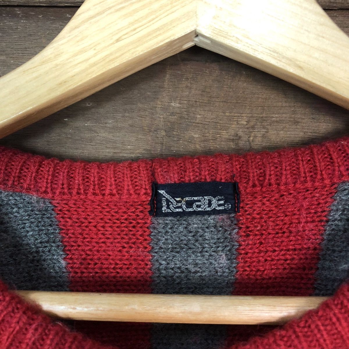 Homespun Knitwear Decade Red Stripe Knitwear mohair #H086 Size US XS / EU 42 / 0 - 7 Thumbnail