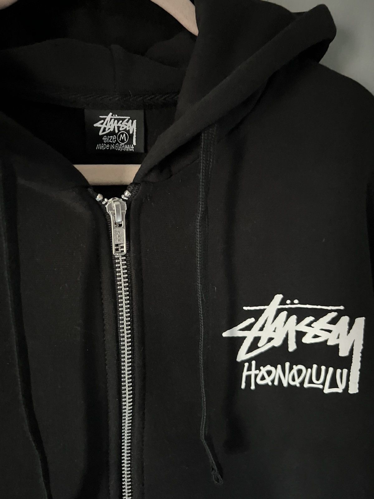 Rare × Streetwear × Stussy Black Stussy Honolulu Zip Up Hoodie  