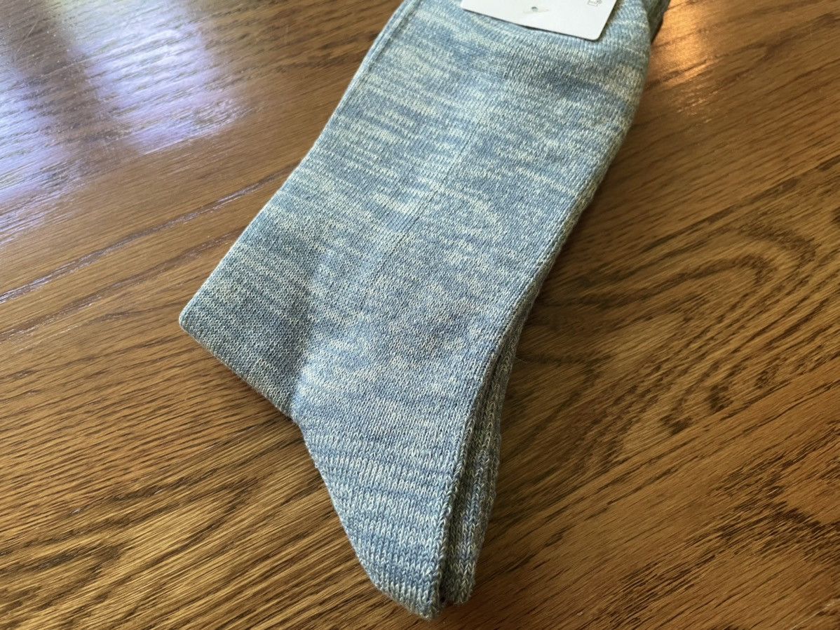 JW Anderson × Uniqlo White Heather Socks Dress Crew Tube Cotton Logo Cream Navy Size ONE SIZE - 7 Thumbnail