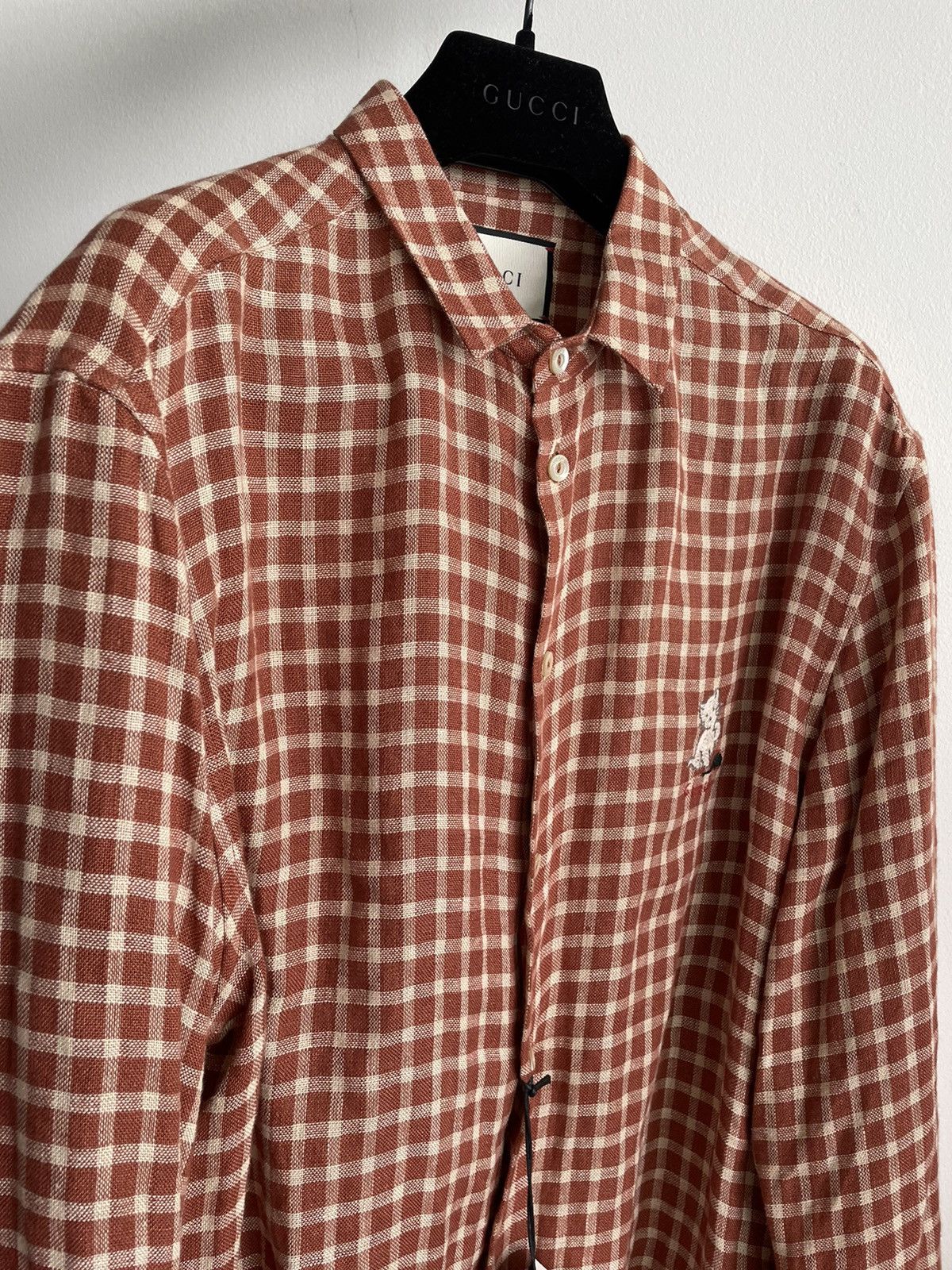 Gucci Brand New Super Runway Limited Rare Gucci Logo Linen Shirt Size US L / EU 52-54 / 3 - 5 Thumbnail