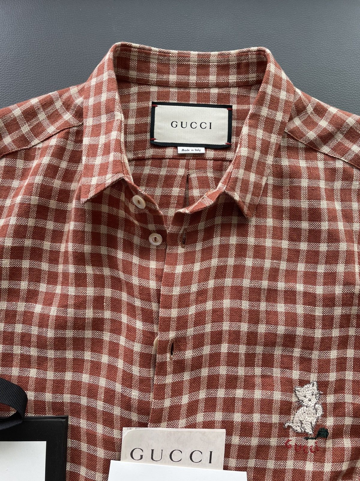 Gucci Brand New Super Runway Limited Rare Gucci Logo Linen Shirt Size US L / EU 52-54 / 3 - 17 Thumbnail