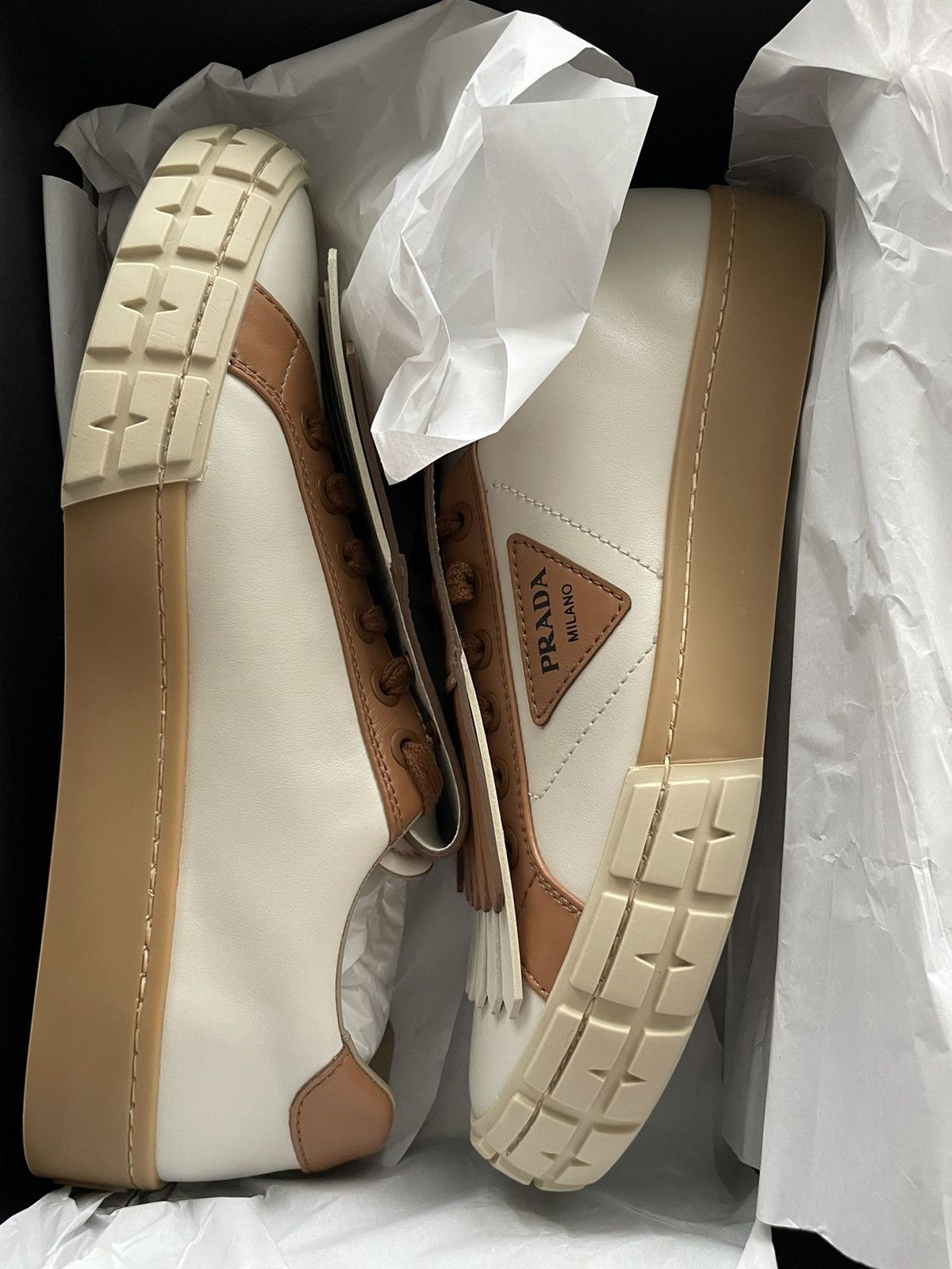 Prada Super Runway Limited Edition Prada Logo Leather Sneakers Size US 10 / EU 43 - 23 Thumbnail