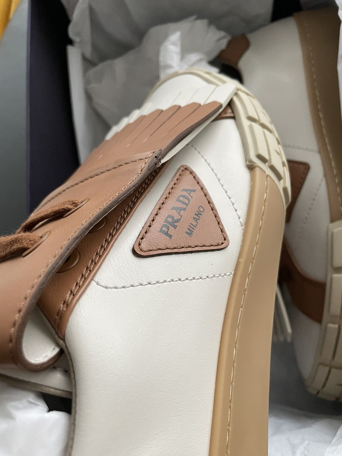 Prada Super Runway Limited Edition Prada Logo Leather Sneakers Size US 10 / EU 43 - 22 Thumbnail