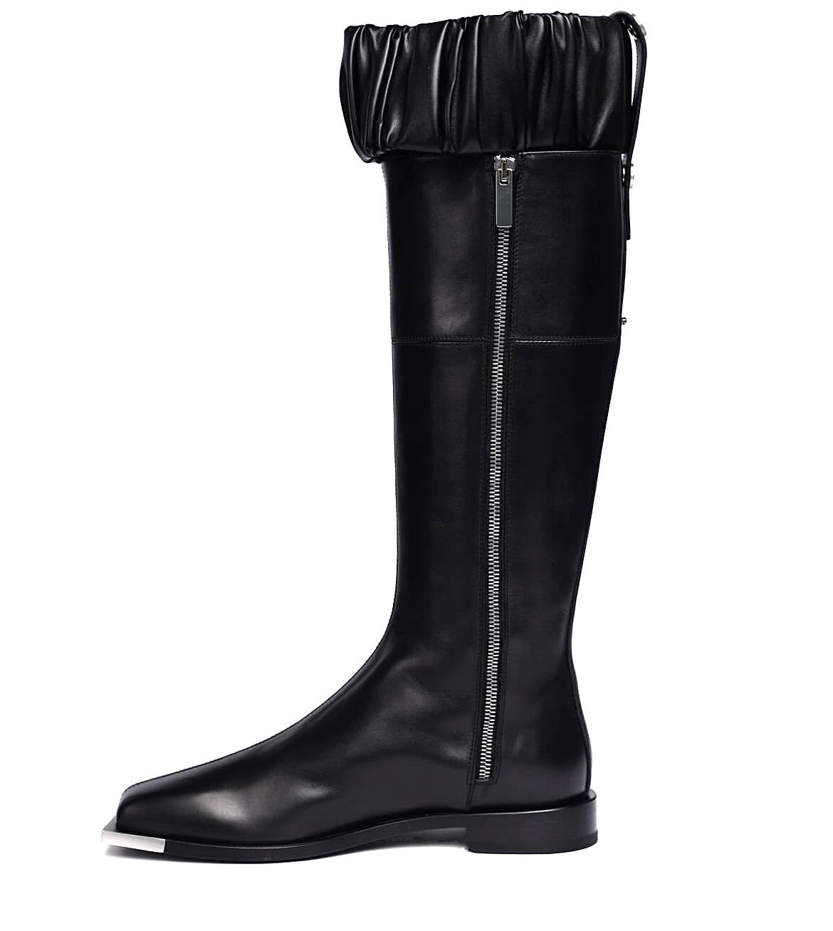 image of Peter Do Metal Tip Square Toe Rider Boots in Black, Men's (Size 8)