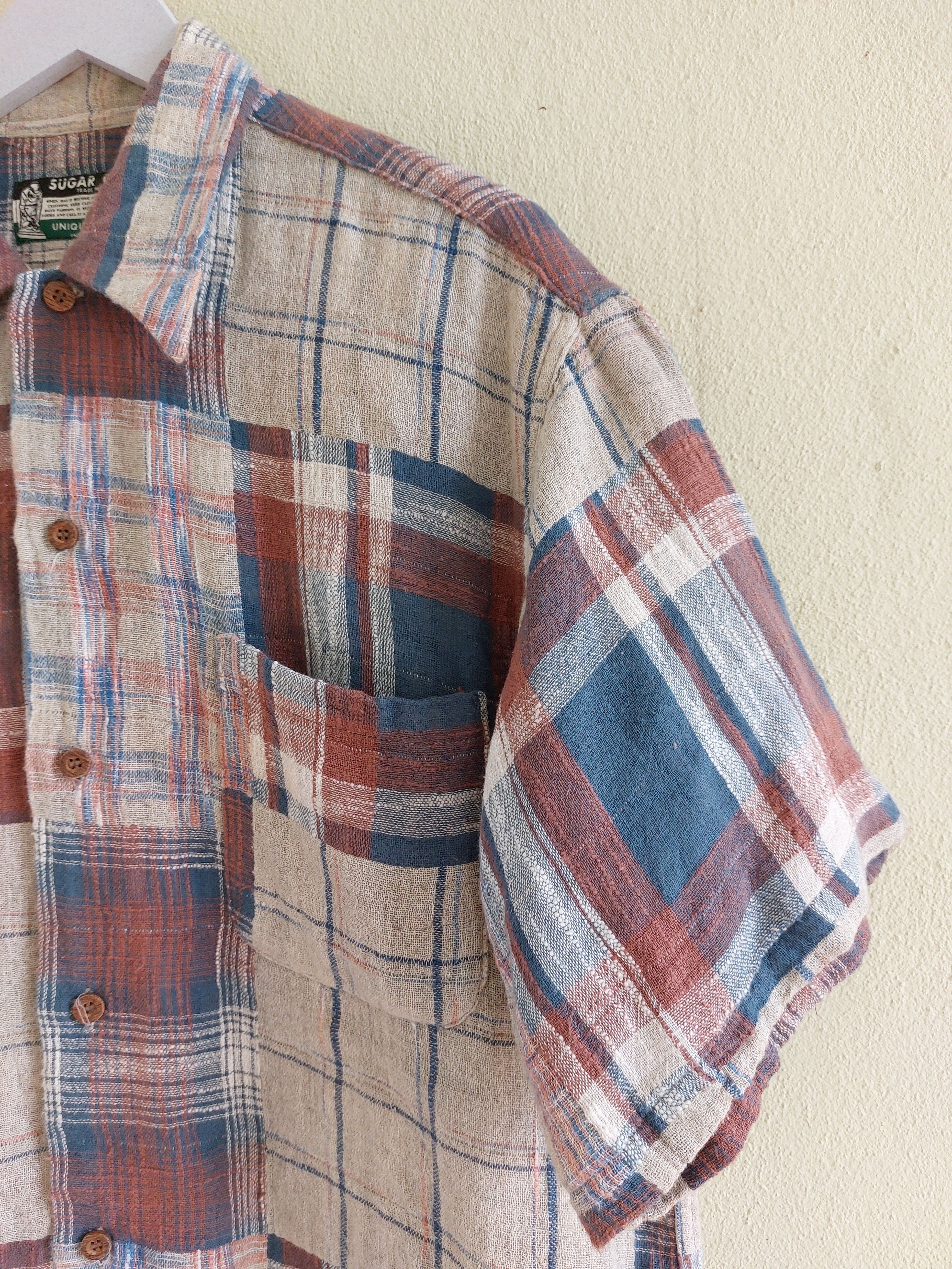 Sugar Cane SUGAR CANE wool flannel short sleeve shirt by TOYO ENTP. Size US L / EU 52-54 / 3 - 4 Thumbnail