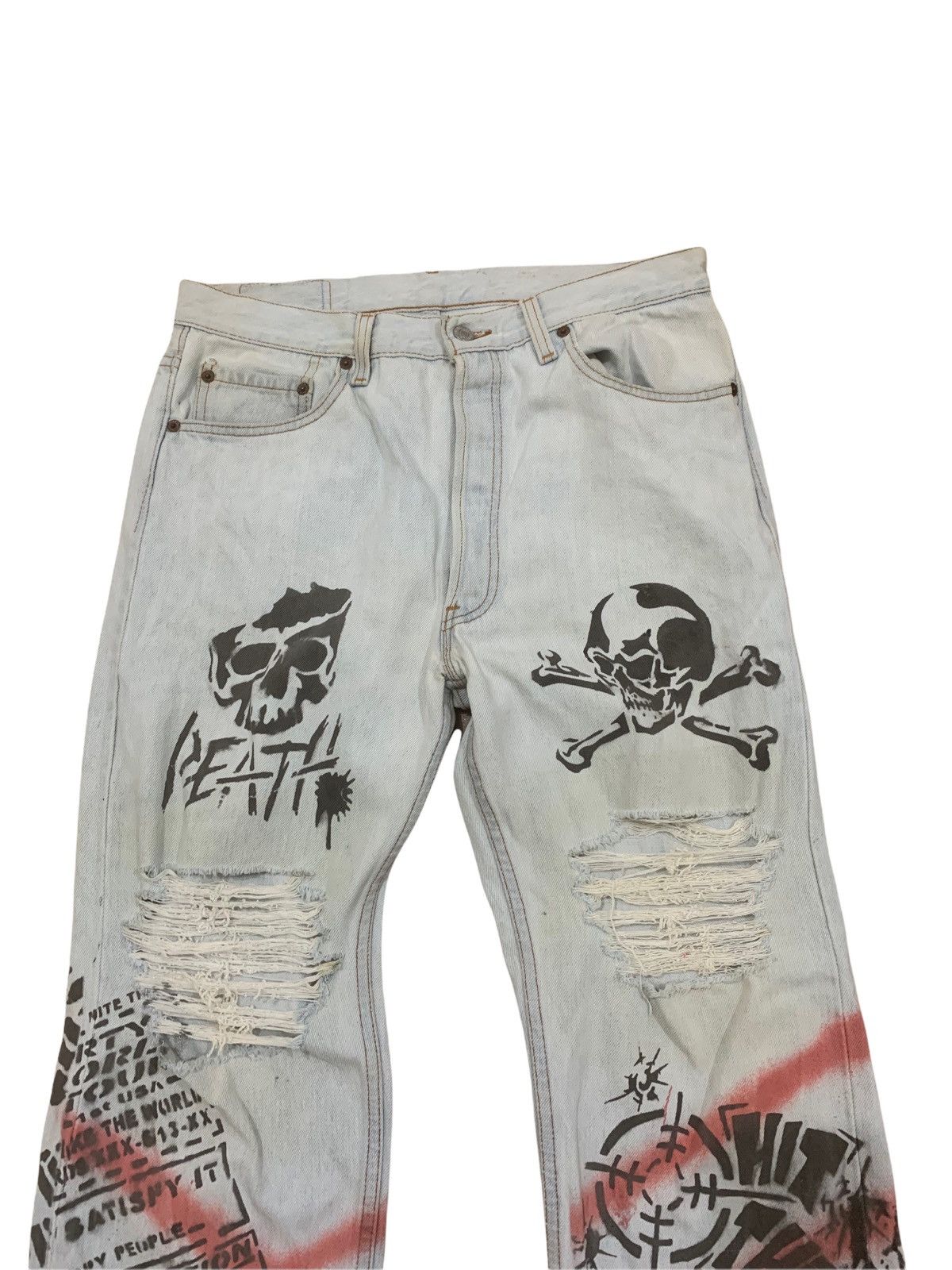 Levi's 🔥Vtg Levi’s Strauss Custom Made Distressed Jeans (P2) Size US 31 - 3 Thumbnail
