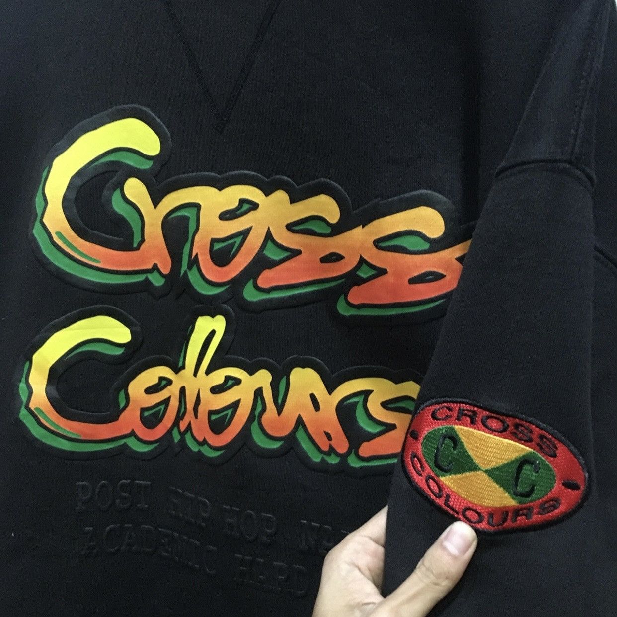 Cross Colours × Rap Tees RARE‼️Cross Colours “Post Hip Hop Nation Academic Hard Wear” Size US XL / EU 56 / 4 - 3 Thumbnail