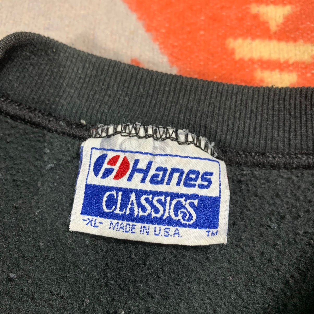 Vintage Vintage 1990’s Hanes Blank Sweatshirt Sun Faded Black Size US XL / EU 56 / 4 - 3 Preview