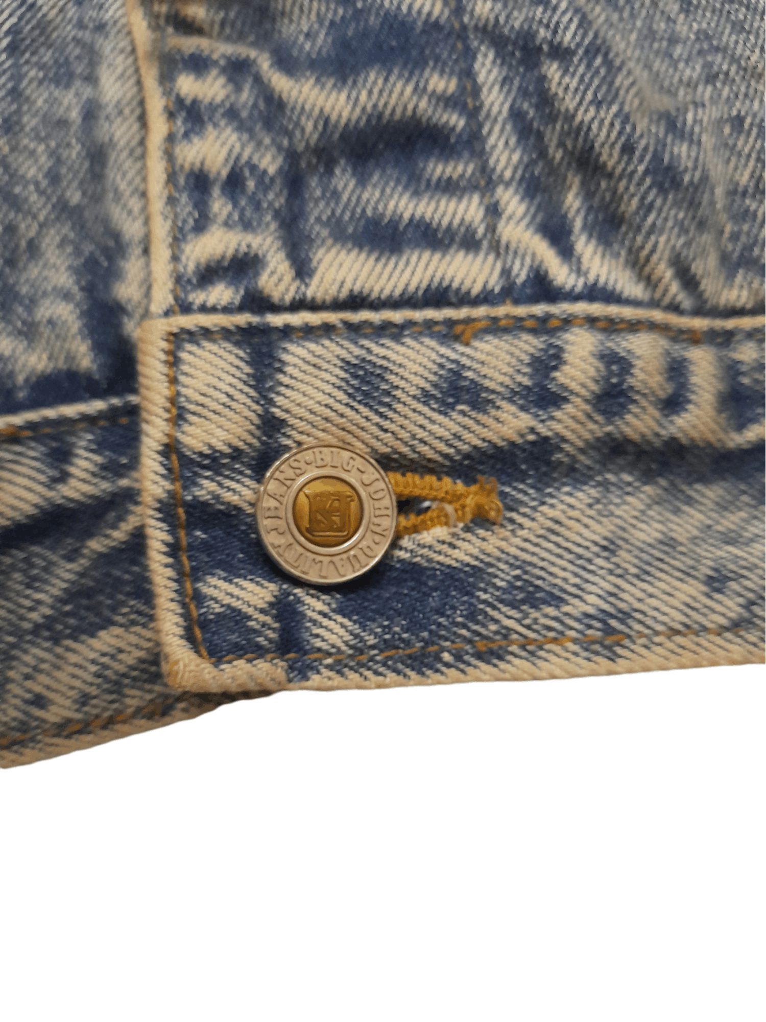 Big John × Vintage 90s Big John Denim Jacket Trucker Stone Washed (E78) Size US XL / EU 56 / 4 - 5 Thumbnail
