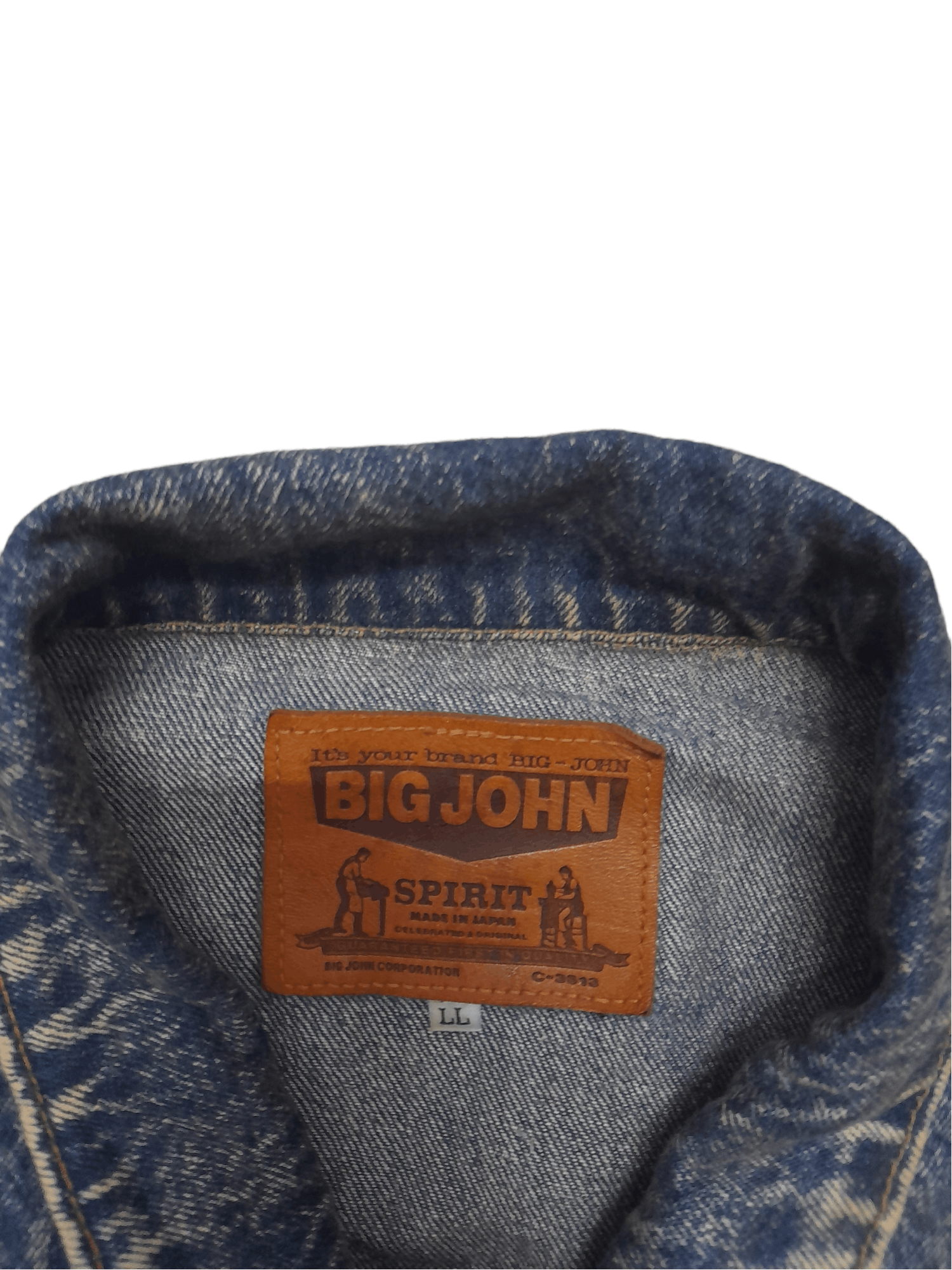 Big John × Vintage 90s Big John Denim Jacket Trucker Stone Washed (E78) Size US XL / EU 56 / 4 - 4 Thumbnail