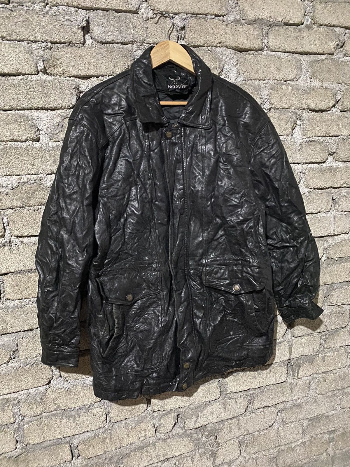 Vintage 🔥SALE🔥JENOVIA VINTAGE LEATHER JACKET Size US L / EU 52-54 / 3 - 3 Thumbnail