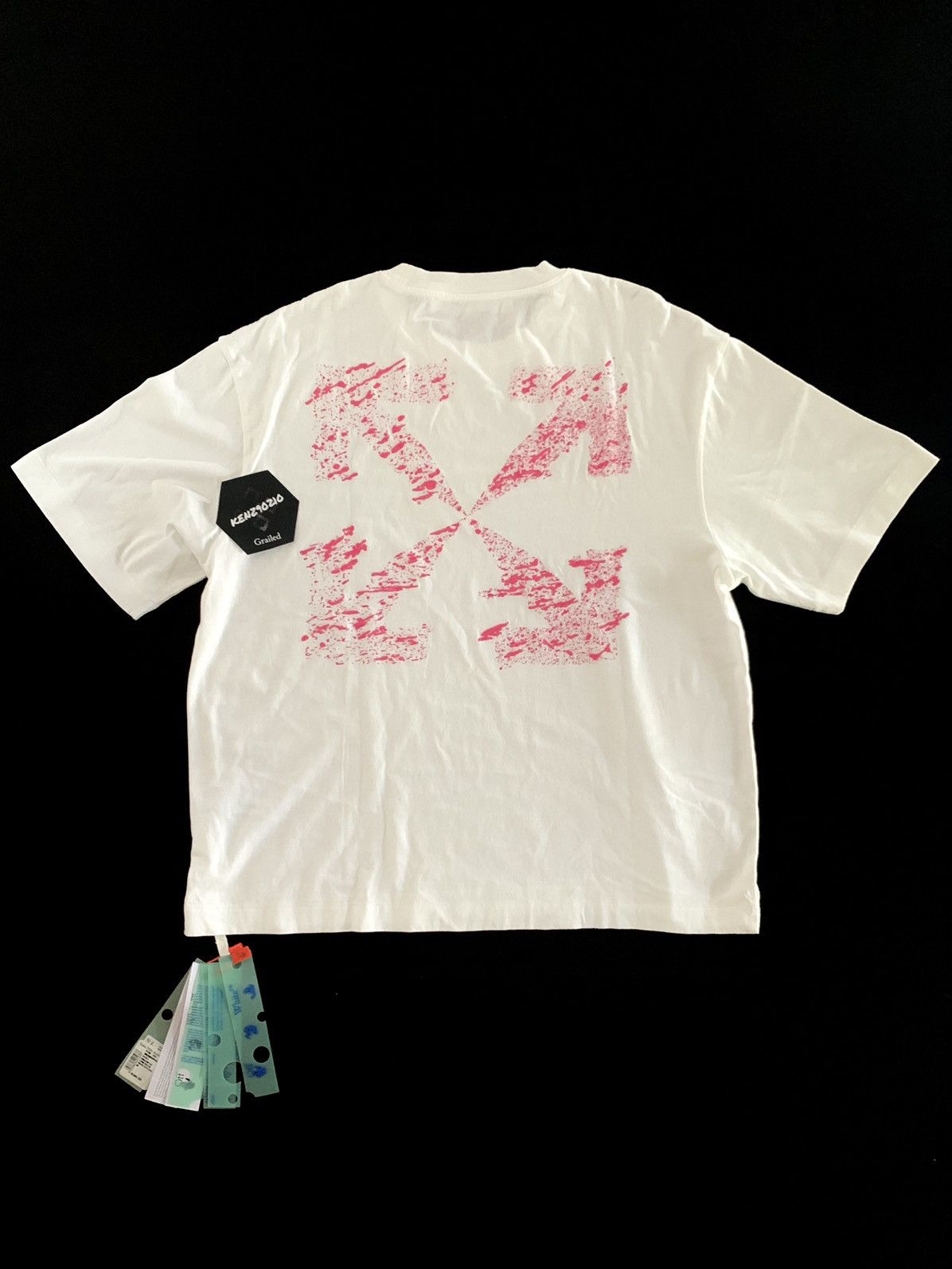 Off-White Pink Marker Arrows White T Shirt - Oliver's Archive