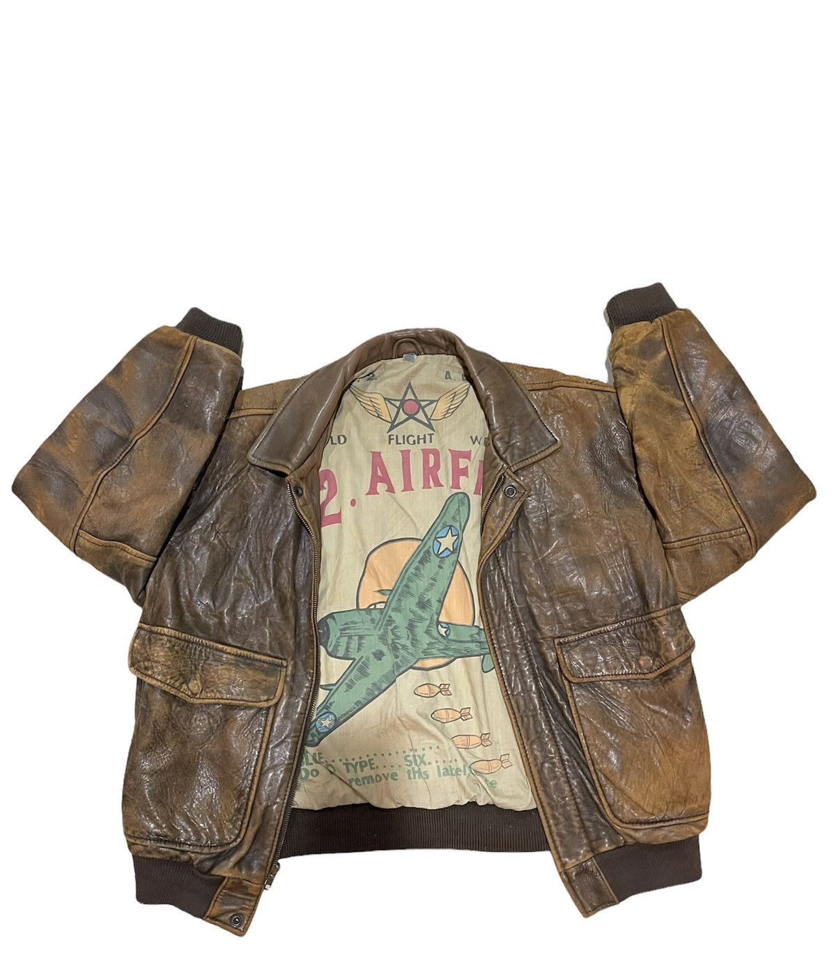 Leather Jacket Us Air Force RARE U.2 Air Farces Leather Jacket Old Flight Wear Grailed