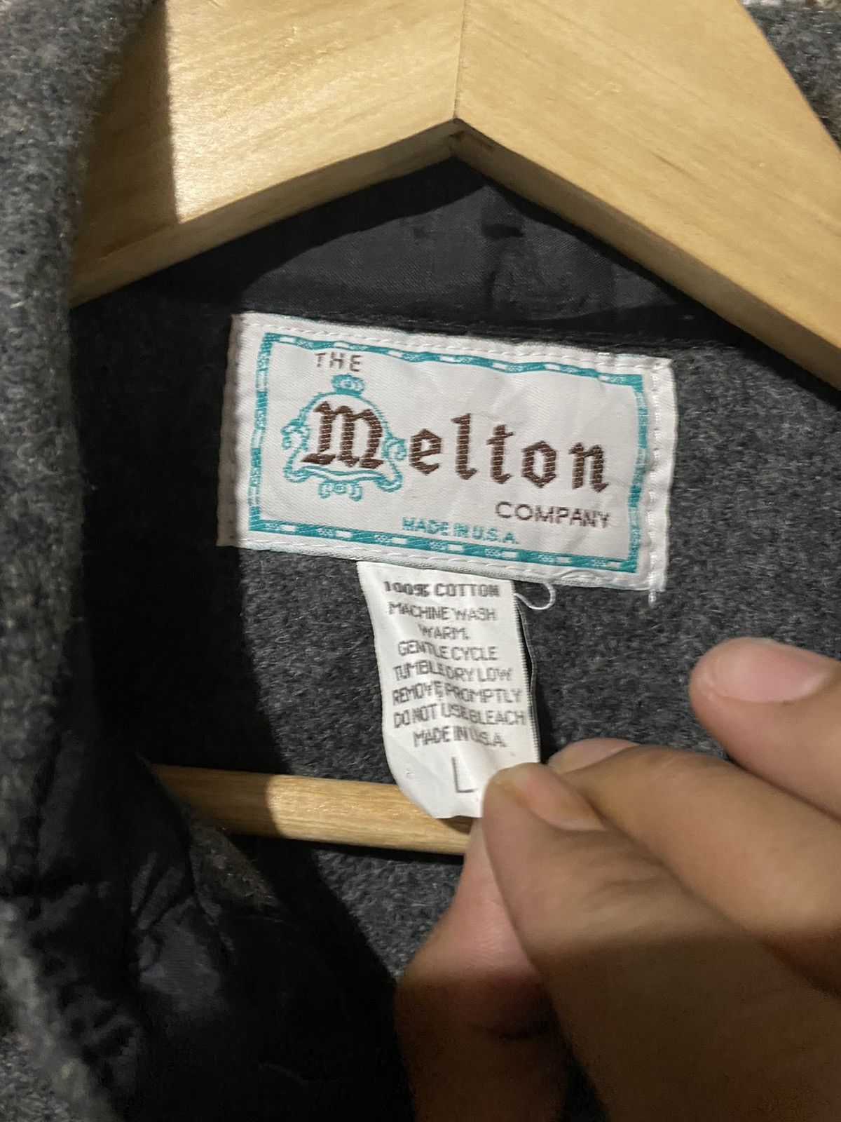 Vintage VINTAGE 70S MELTON WOOL OVERSHIRT MADE IN USA WOOL FABRIC Size US L / EU 52-54 / 3 - 5 Thumbnail